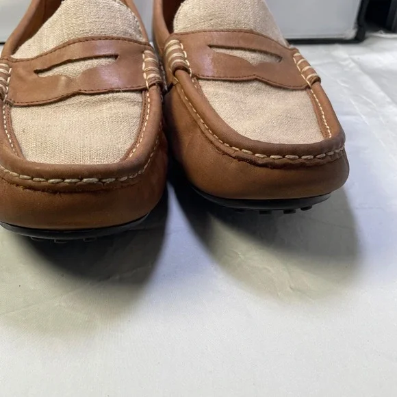 Polo Ralph Lauren Loafers Canvas Leather Driving Moccasins Shoes 10.5C - Picture 8 of 13